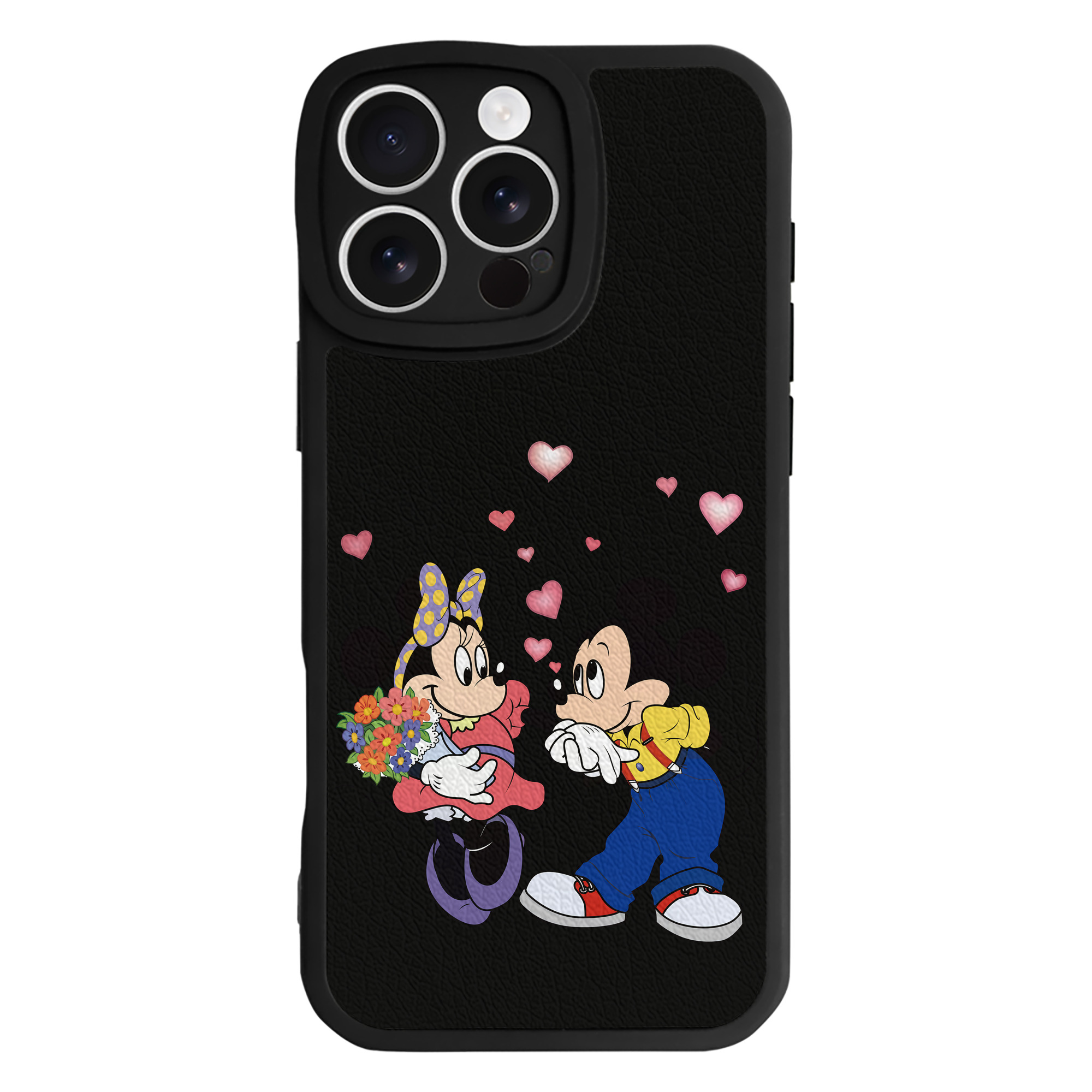 （画像用） ミッキーマウス Mickey Mouse 【iPhone 16シリーズ対応】シリコンスマホケース（レザー調） 材質：シリコン